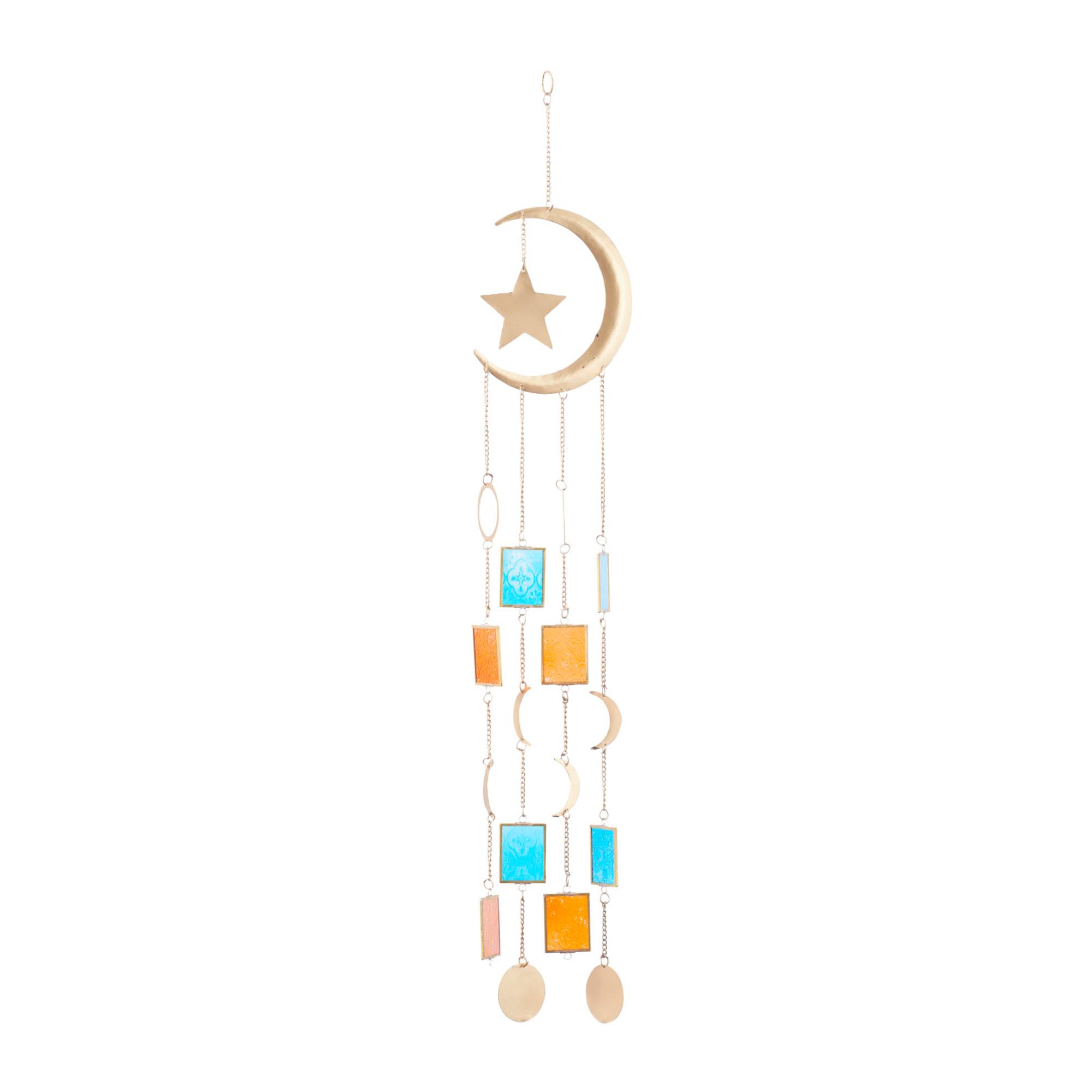 Gold Contemporary Moon and Sun Windchime